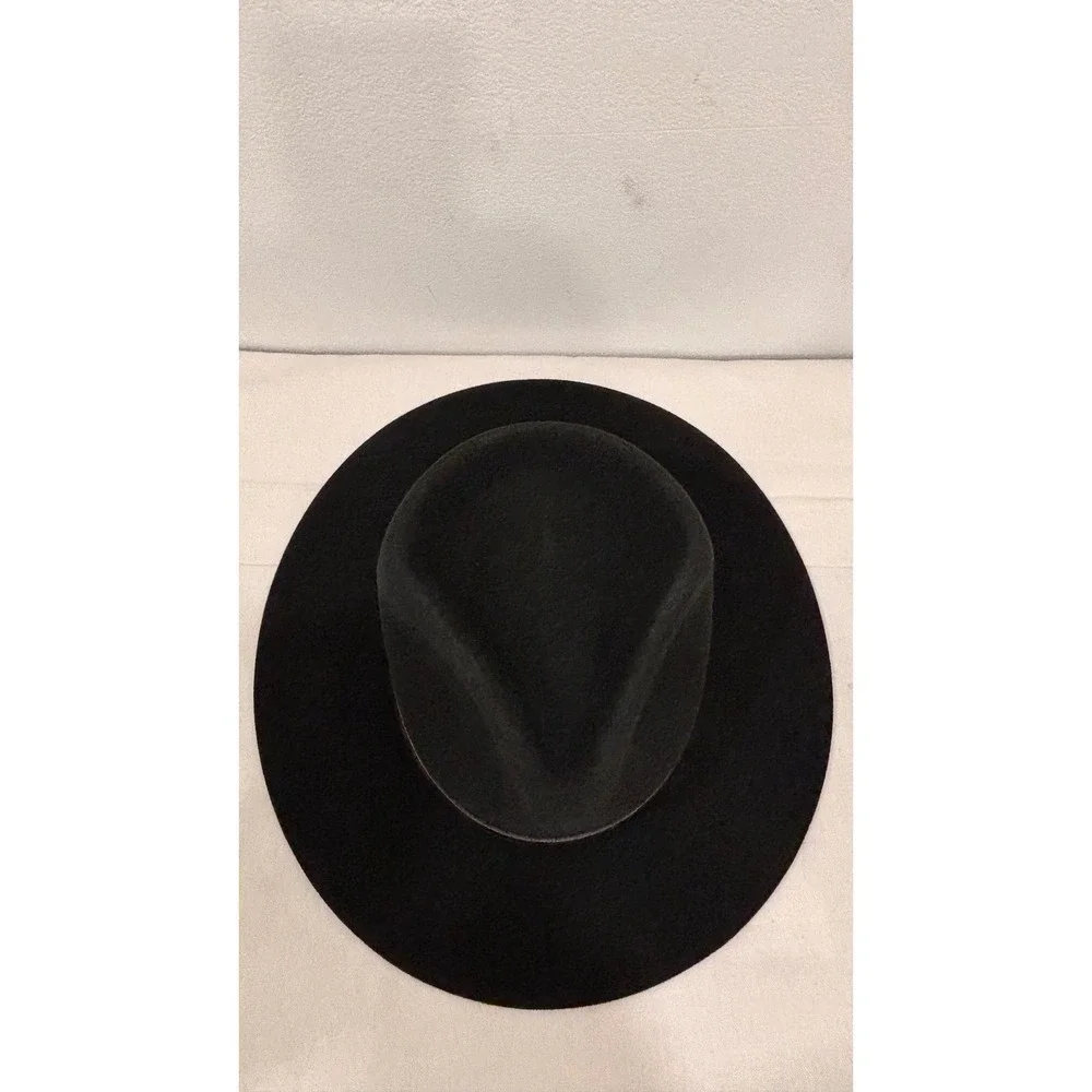 Goorin Bros Mens Black 100% Wool Wide Brim Fedora Hat Made in USA Large